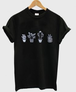 Black Cactus Print T-shirt