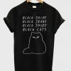 Black Shirt, Black Jeans, Black Shoes, Black cat t-shirt