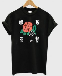 Obey Spider Rose Black T-Shirt RE23