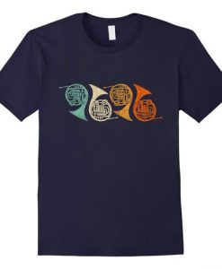 Retro French Horn T Shirt RE23