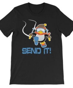 Send It Penguin Skiing T-shirt RE23