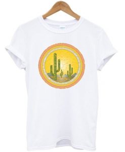 Sunset cactus t-shirt RE23