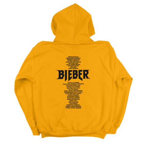 Yellow stadium biber Back Hoodie RE23