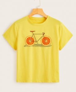 bicycle Orange Tshirt RE23