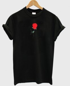 black ripped rose T shirt