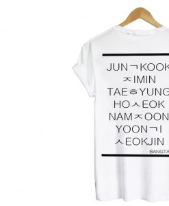 bts members names in hangul tshirt