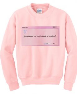 delete all emoticon sweatshirt