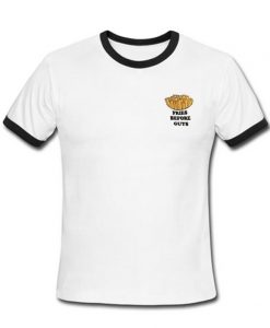 fries before guys ringer t-shirt