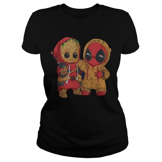 Deadpool and baby Groot T-Shirt ZX03