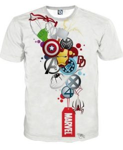 Marvel The Avengers Iron Man Symbols Dope Style T-Shirt ZX03