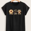 Sunflower Peace Love Dogs T-shirt RE23