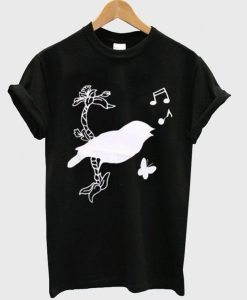 Bird Butterfly and Music Unisex T shirt ZX03