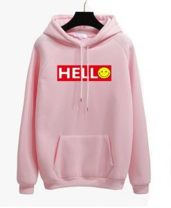 Fashion Kawaii Hello Letter Harajuku Pink Hoodies ZX03