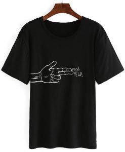 Finger Gun Print T-Shirt REW