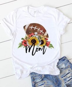 Football Mom Sunflower T Shirt ZX03