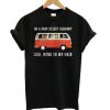 Hippie car and cat on a dark desert highway T-shirt REW