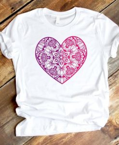 Mandala heart Tshirt ZX03