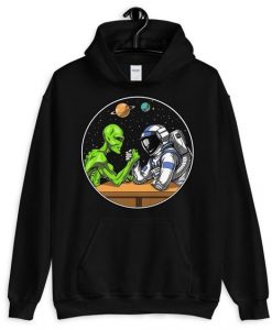 Space Alien Arm Wrestling Hoodie REW