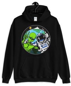 Space Alien Mens Hoodie REW