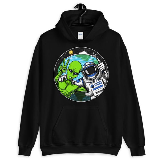 Space Alien Mens Hoodie REW