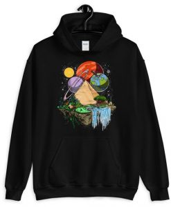 Space Egyptian Pyramids Hoodie REW