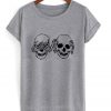 no see no hear skull Tshirt ZX03