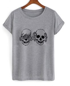 no see no hear skull Tshirt ZX03