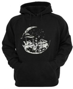 Alien on the moon hoodie REW