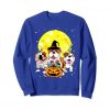 Funny Three Bulldog Mummy Witch Dog Moon Ghosts Halloween Sweatshirt ZX03