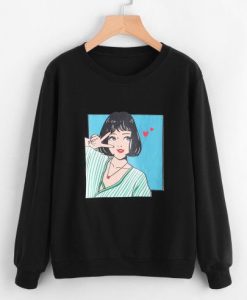 Girl Print Sweatshirt ZX03