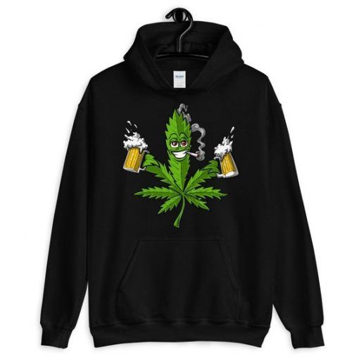 Weed Leaf Beer Hoodie ADR