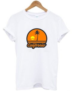 california sunset beach t-shirt REW