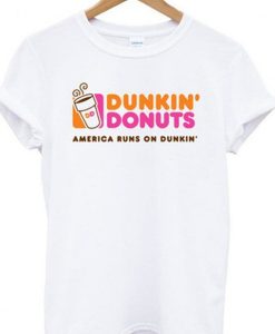 dunkin donuts america runs on dunkin tshirt ZX03