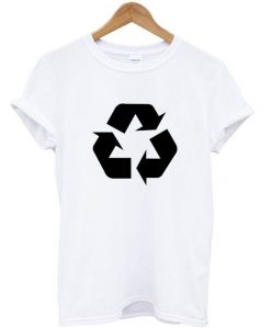 Black Recycling Symbol T Shirt ZX06