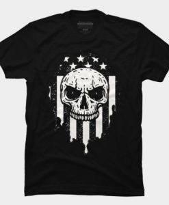 USA Flag Skull T Shirt ADR