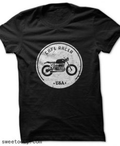 Cafe Racer Usa Motorcycle T-Shirt ZX03