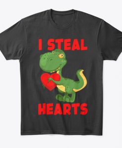 DINOSAUR T REX I STEAL HEART VALENTINE T-SHIRT IGS