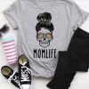 Messy Bun Skull Tshirt ZX06