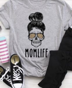 Messy Bun Skull Tshirt ZX06