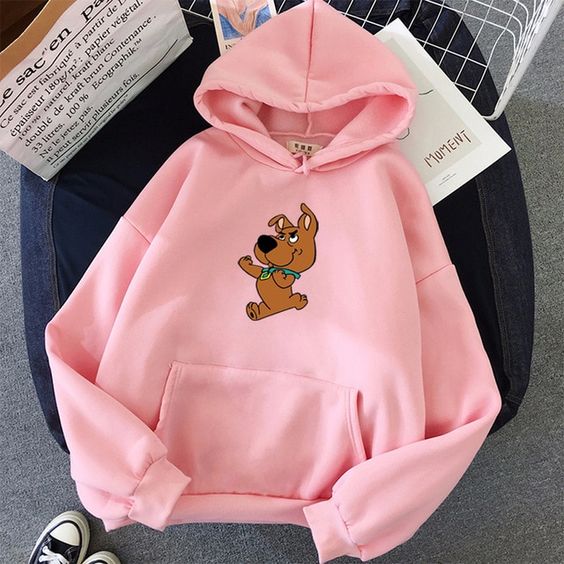 CUTE DOG PRINT HOODIE RE23