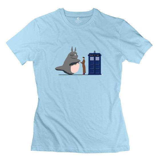 Female Totoro Doctor Who Police Box T-shirt RE23