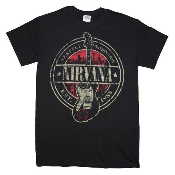 Nirvana Established 1988 Guitar Stamp T-Shirt G07