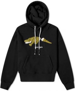 PALM ANGELS CROCODILE POPOVER HOODIE RE23