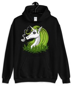 UNICORN SMOOKING WEED HOODIE RE23