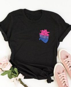 BISEXUAL PRIDE BI HEART T-SHIRT DN23