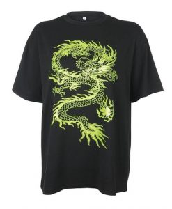 NEON DRAGON PRINT T-SHIRT RE23