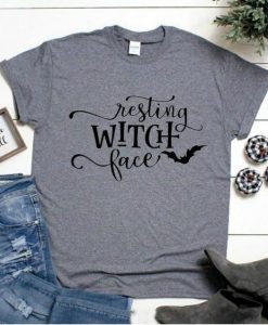 RESTING WITCH FACE CUTE HALLOWEEN T-SHIRT DN23