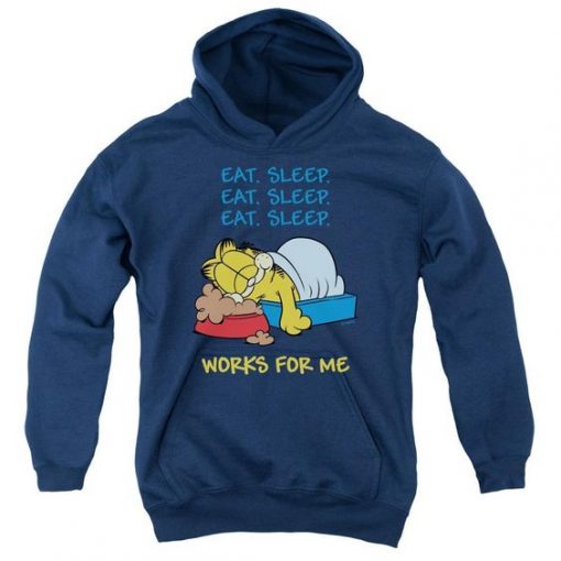 GARFIELD WORKS FOR ME YOUTH PULL OVER HOODIE DNXRE