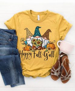 HAPPY FALL YALL GNOME T-SHIRT DNXRE