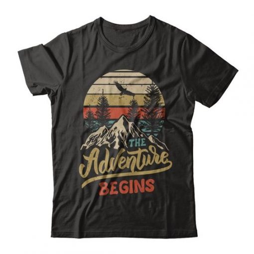 THE ADVENTURE BEGINS CLIMB THE MOUNTAIN T-SHIRT DNXRE